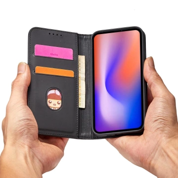 Magnetkartenhülle für iPhone 12 Pro Max Tasche Kartenetui Kartenhalter Schwarz