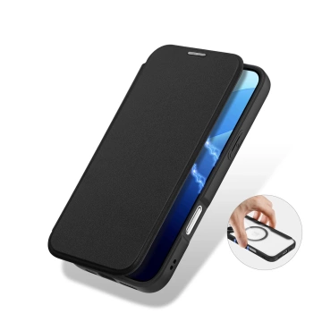 iPhone 16 Pro Dux Ducis Skin X Pro MagSafe Flip Case Schwarz