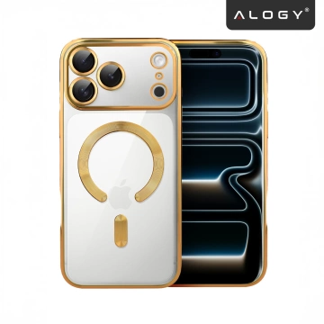 Etui z MagSafe do Apple iPhone 17 Pro Max – obudowa glamour z ochroną obiektywu, eleganckie i odporne na zarysowania – Alogy LuxuryRing™ Glamour Case Gold