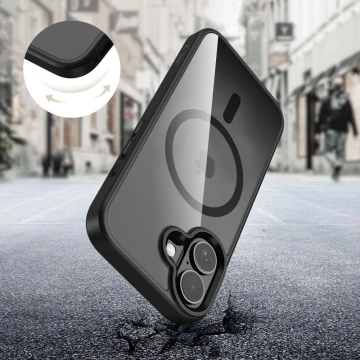 Etui do iPhone 17 Tech-Protect MagMat MagSafe Przezroczysto-Czarne