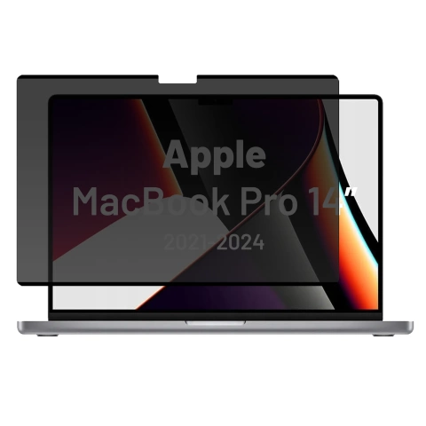 Magnetyczna folia prywatyzująca do Macbook Pro 14" 2021-2024 – ochrona prywatności, łatwy montaż, pokrowiec do przechowywania, redukcja odblasków – Alogy SecureView™