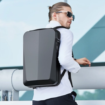 Bange wasserdichter Rucksack für 15,6-Zoll-Laptop, Stadtreisender, 45 x 30 x 16 cm, für Arbeit, Flugzeug, Herren, Damen, mit USB-Anschluss Schwarz