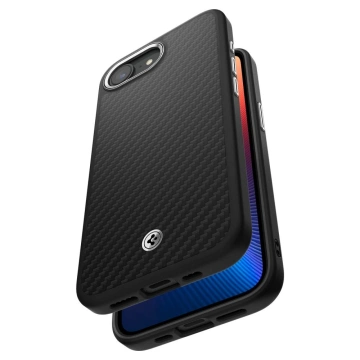 Etui für iPhone 16e Spigen Enzo Aramid Mag MagSafe Mattschwarz