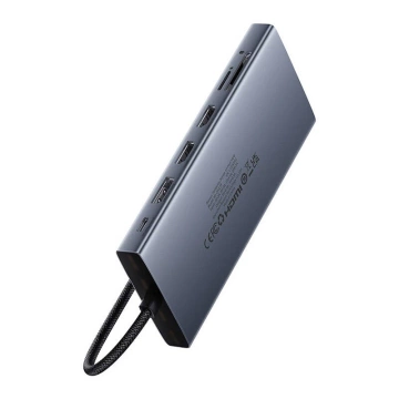 Hub 13w1 Baseus PortalJoy USB-C HDMI+DP+VGA+C+USB+PD+RJ45 Szary
