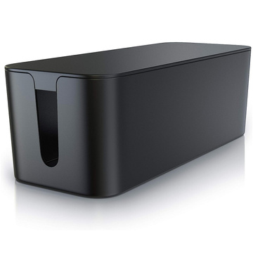 Kabel-Organizer, Schreibtisch-Bodenbehälter für Kabel, Lamellen, Alogy Box M, 31 cm, Schwarz