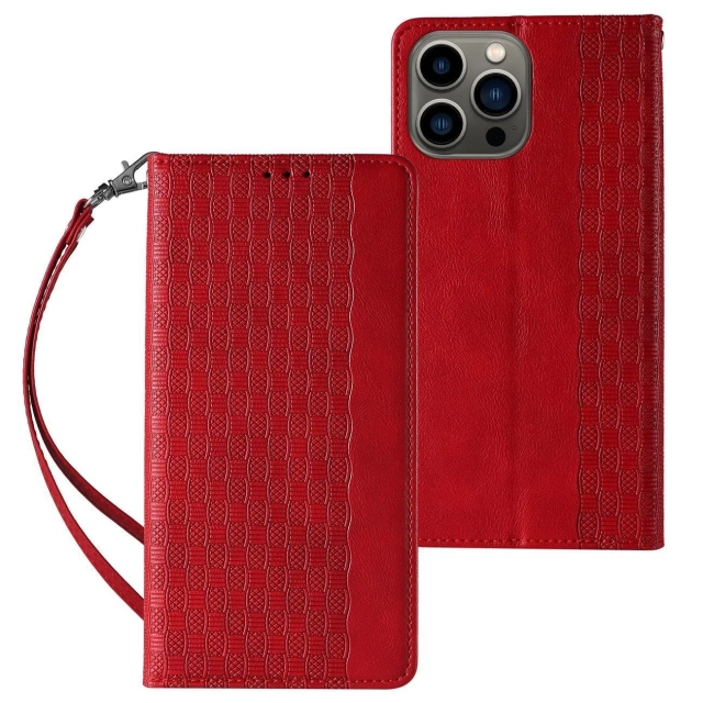 Magnet Strap Case Case für iPhone 12 Pro Max Tasche Geldbörse Mini Lanyard Anhänger Rot