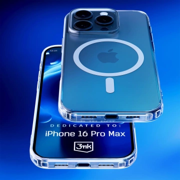 Hülle für Apple iPhone 16 Pro Max für MagSafe 3mk MagCase verstärktes Gehäuse gepanzerte transparente Rückseite