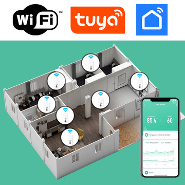 Smart Set 2x WiFi Alogy Temperatur- und Feuchtigkeitssensor Tuya Smart Life Monitor Thermometer weiß