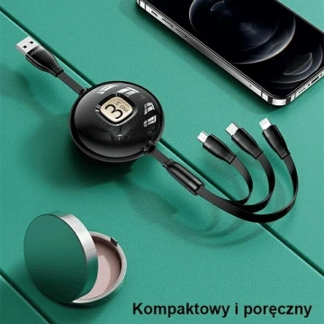 USAMS Kabel U69 3w1 1m niebieski/blue (lightning/microUSB/USB-C)