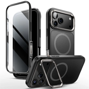 Etui Supcase Ares Flip Mag MagSafe do iPhone 17 Pro, czarne