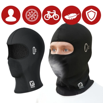 Kominiarka Motocyklowa Kewig Oddychająca i Wiatroszczelna, Pod Kask na Motor i Skuter, Szybkoschnąca, Odprowadzająca Wilgoć, Antybakteryjna i z Ochroną UV – Czarna