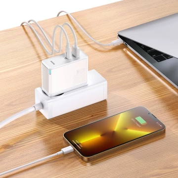 Baseus GaN5 Pro Fast Universal GaN USB Ladegerät Typ C / USB 100W PD3.0, QC4.0, AFC weiß (CCGP090202)