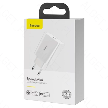 BASEUS Mini-USB-C-PD-Ladegerät 20 W Schwarz