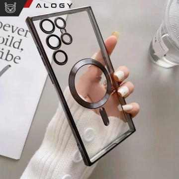 Etui do Samsung Galaxy S25 Ultra Alogy LuxeShield™️ Glamour Luxury Ring obudowa z osłoną aparatów Czarne