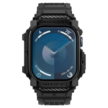 Hülle mit Armband für Apple Watch 10 (46 mm) Mattschwarz Spigen Rugged Armor Pro