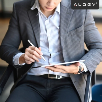 Rysik do Apple iPad Alogy Pencil z funkcją Palm Rejection Tilt Magnetyczny USB-C + zapasowa końcówka Biały