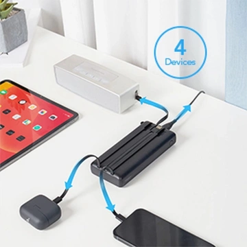 Powerbank Externer Akku (POWER BANK) VEGER C20 – 20.000 mAh (Micro Typ C Lightning 8-polig) schwarz W2047