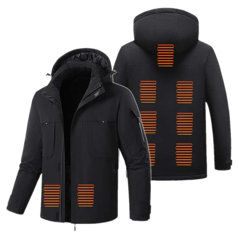 Beheizte beheizbare Elektrojacke Unisex Größe XL Winterkapuze HJ2 Mozos schwarz