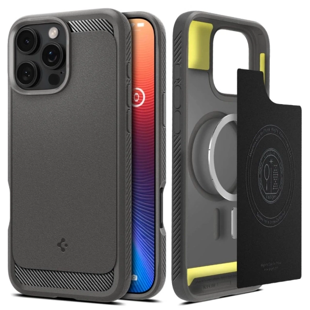 Spigen Rugged Armor Mag Magsafe Schutzhülle für iPhone 16 Pro Max Grau