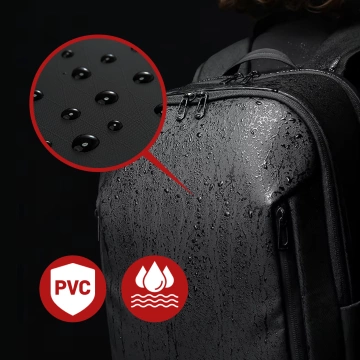 Bange wasserdichter Rucksack für 15,6-Zoll-Laptop, Stadtreisender, 45 x 30 x 16 cm, für Arbeit, Flugzeug, Herren, Damen, mit USB-Anschluss Schwarz