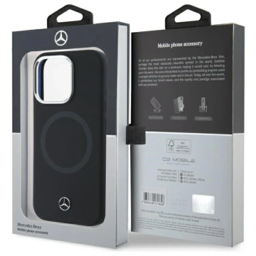 Etui Mercedes do iPhone 16 Pro 6.3" Czarny MagSafe Hardcase Silicone Tonal Logo 