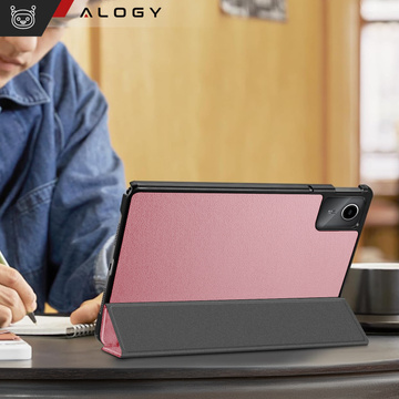 Etui do Lenovo Tab K11 / K11E 11” M11 10.95" TB330FU / TB330XU / TB331FC Book Case Cover z klapką obudowa futerał pokrowiec Alogy Różowe