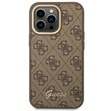 Etui Guess GUHCP14LHG4SHW für Apple iPhone 14 Pro 6,1" brązowy/brown Hard Case 4G Vintage Gold Logo
