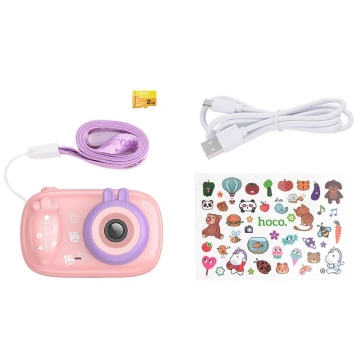 Aparat Cyfrowy dla Dzieci HOCO DV205 Selfie 1MP 2" HD Różowy