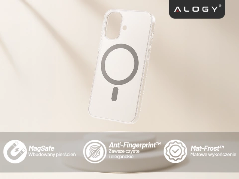 Hülle für Apple iPhone 16 Pro Max Alogy MagSafe Hybrid Matte Case Matte Cover mit Linsenschutz Schwarz