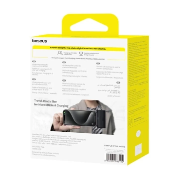 Powerbank Baseus Compact IP 5000mAh 20W Lightning USB-C Schwarz
