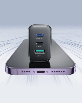 Joyroom 2x USB-C USB-A 32W Schnellladegerät - Schwarz