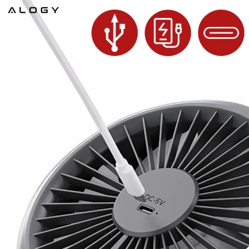 Przenośny wentylator biurkowy Alogy 4000mAh 5 prędkości regulowany kąt montaż naścienny wentylator chłodzący 