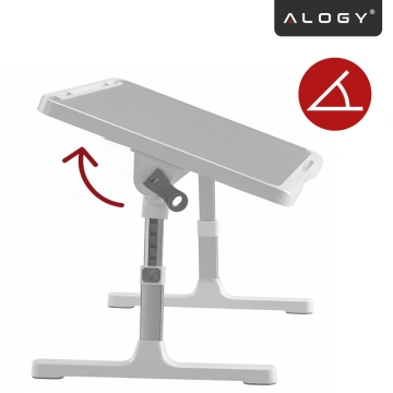 Stolik składany regulowany 60×35 cm – biurko na laptopa z szufladą i portem USB, składane nogi, stabilna konstrukcja do pracy i nauki – Alogy FoldDesk™