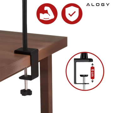 Alogy LED-Schreibtischlampe mit flexiblem Arm für Bettgestell und Schreibtisch