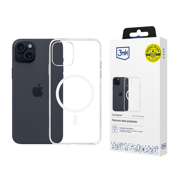 Schutzhülle für Apple iPhone 15 Plus 3mk Clear MagCase