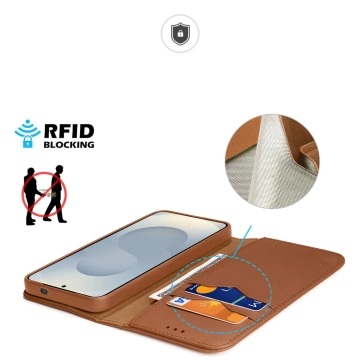 Etui do Samsung Galaxy S25 Edge Dux Ducis Hivo Skórzane Brązowe