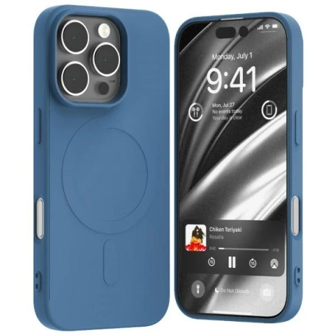 Mercury MagSafe Halbsilikonhülle für iPhone 16 Pro 6,3" Blau