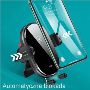 Uchwyt samochodowy do telefonu indukcyjny USAMS US-CD132 15W Automatic do kratki went. CD132ZJ01 czarny/black 