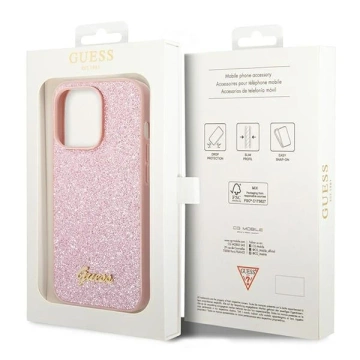 Etui Guess GUHCP14XHGGSHP do Apple iPhone 14 Pro Max 6,7" różowy/pink hard case Glitter Script