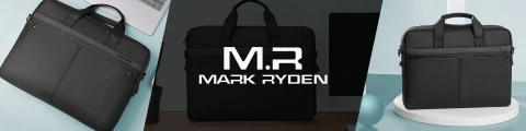 Torba na Laptopa 14" Mark Ryden, Wodoodporna, Elegancka i Pojemna, Lekka 0.5 kg, z Kieszenią na Laptopa i Tablet 9.7", Pasek na Walizkę – Czarna
