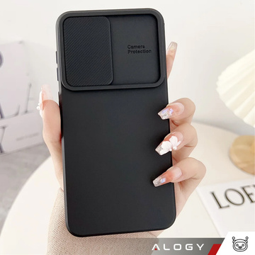 Etui do Samsung Galaxy S24 pancerne obudowa ochrona osłona aparatu Slide Camshield Case Alogy czarne + Szkło