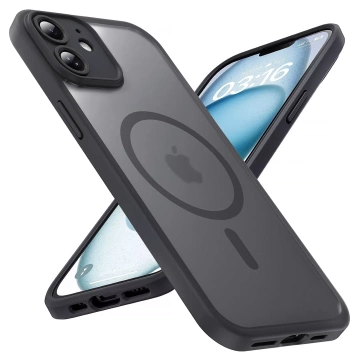 Etui do Apple iPhone 12 obudowa Alogy MagSafe Hybrid Matte Case pokrowiec matowy z ochroną obiektywu czarny + Szkło