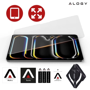 Matowe Szkło hartowane do Apple iPad Pro 11" 2024 Alogy Matte Paper-Like Screen Protector z zestawem montażowym