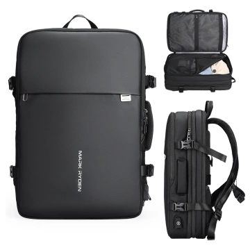 Plecak na Laptopa 17.3" Mark Ryden, Port USB, Wodoodporny, Minimalistyczny i Pojemny 37L, Wygodny, Rozszerzalny z Otwieraniem 180°,  48 × 31 × 14-25 – Czarny