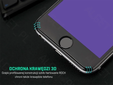 Gehärtetes Glas FULL 3D ROCK iPhone 6 / 6S PLUS Schwarz