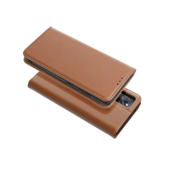 Kabura Smart Pro Book do Samsung S25 Edge Skórzana Brązowa