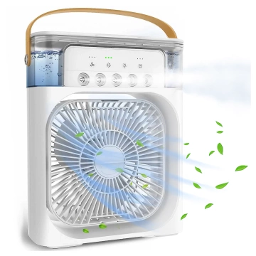 Schreibtischventilator, Standventilator, kleiner Umwälzventilator mit Clip, kabelloser Handventilator, 500 mAh, USB-C, Alogy White