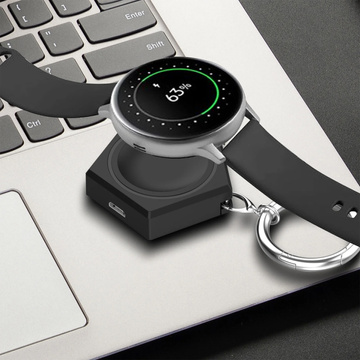 Ładowarka brelok do Samsung Galaxy Watch indukcyjna magnetyczna 2.5W z brelokiem breloczek zawieszka Czarna