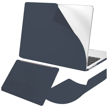Etui do Apple Macbook Air 15 2023-2025 (M2/M3/M4) – elastyczna, matowa obudowa ochronna, lekka i odporna – Alogy AirGuard™ Granatowy