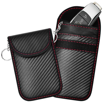 Antykradzieżowe etui na klucze Alogy pokrowiec blokujący sygnał ochrona RFID 13x8.2cm karbon czarny 2szt